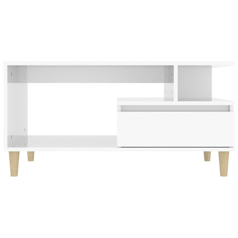 vidaXL Couchtisch Hochglanz-Weiß 90x49x45 cm Holzwerkstoff