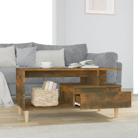 vidaXL Couchtisch Räuchereiche 90x49x45 cm Holzwerkstoff