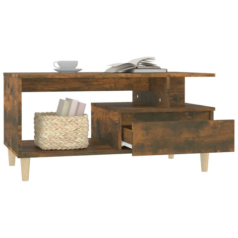 vidaXL Couchtisch Räuchereiche 90x49x45 cm Holzwerkstoff