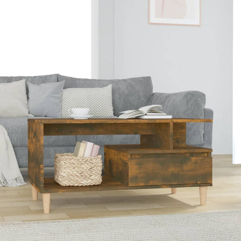 vidaXL Couchtisch Räuchereiche 90x49x45 cm Holzwerkstoff