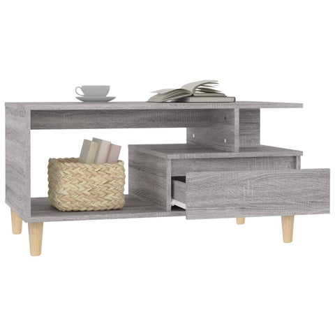 vidaXL Couchtisch Grau Sonoma 90x49x45 cm Holzwerkstoff