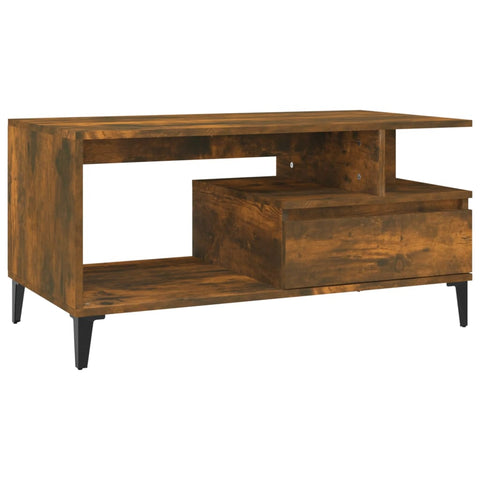 vidaXL Couchtisch Räuchereiche 90x49x45 cm Holzwerkstoff