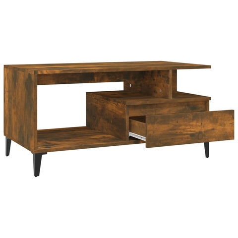 vidaXL Couchtisch Räuchereiche 90x49x45 cm Holzwerkstoff