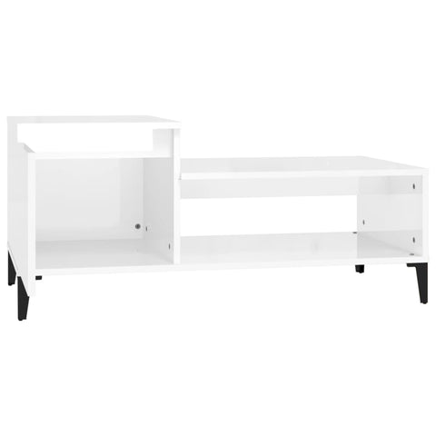 vidaXL Couchtisch Hochglanz-Weiß 100x50x45 cm Holzwerkstoff