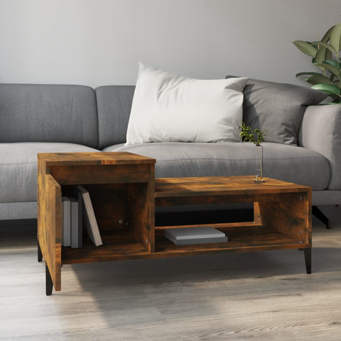 vidaXL Couchtisch Räuchereiche 100x50x45 cm Holzwerkstoff