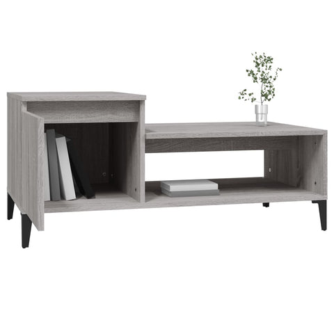 vidaXL Couchtisch Grau Sonoma 100x50x45 cm Holzwerkstoff