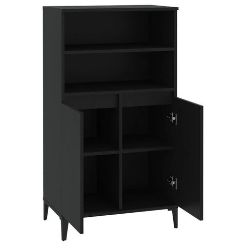 vidaXL Highboard Schwarz 60x36x110 cm Holzwerkstoff