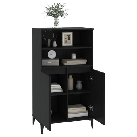 vidaXL Highboard Schwarz 60x36x110 cm Holzwerkstoff