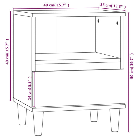 vidaXL Nachttisch Betongrau 40x35x50 cm