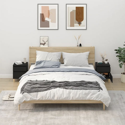 hocami - Nachttische 2 Stk. Schwarz 40x35x50 cm - nachttische-2-stk-schwarz-40x35x50-cm-3 - 