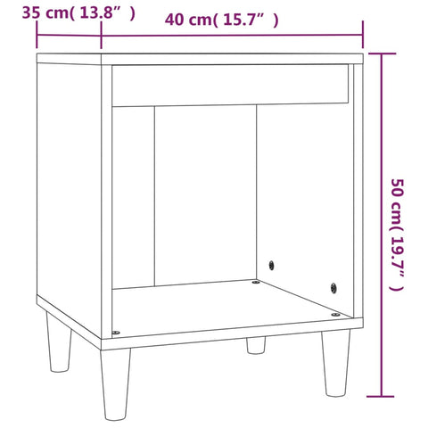 vidaXL Nachttisch Schwarz 40x35x50 cm Holzwerkstoff