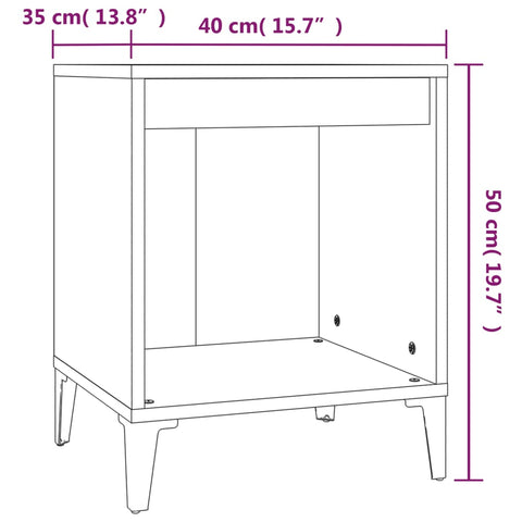 vidaXL Nachttisch Weiß 40x35x50 cm