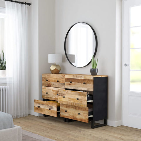 vidaXL Sideboards 2 Stk. 60x33x75 cm Raues Mangoholz