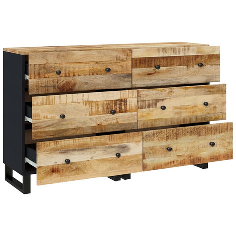 vidaXL Sideboards 2 Stk. 60x33x75 cm Raues Mangoholz