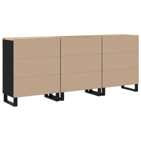 vidaXL Sideboards 3 Stk. Raues Mangoholz