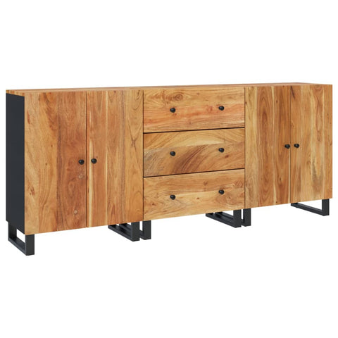 vidaXL Sideboards 3 Stk. Massivholz Akazie