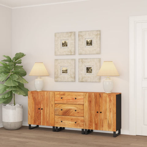 vidaXL Sideboards 3 Stk. Massivholz Akazie