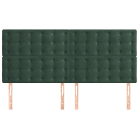 hocami - Kopfteile 4 Stk. Dunkelgrün 80x5x78/88 cm Samt - kopfteile-4-stk-dunkelgrun-80x5x78-88-cm-samt-1 - 