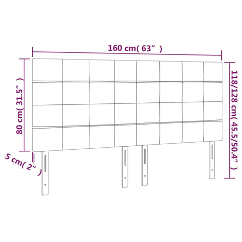 hocami - LED Kopfteil Taupe 160x5x118/128 cm Stoff - led-kopfteil-taupe-160x5x118-128-cm-stoff-3 - 