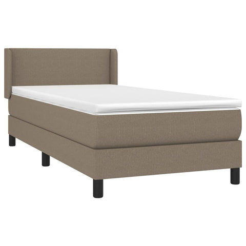 vidaXL Boxspringbett mit Matratze Taupe 90x190 cm Stoff