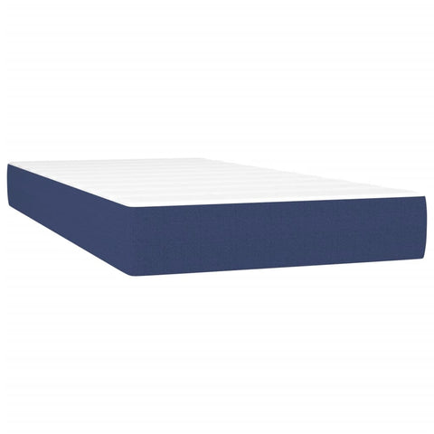 vidaXL Boxspringbett mit Matratze Blau 100x200 cm Stoff