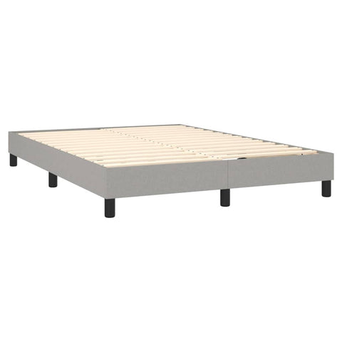 vidaXL Boxspringbett mit Matratze Hellgrau 140x190 cm Stoff