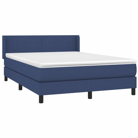 vidaXL Boxspringbett mit Matratze Blau 140x200 cm Stoff