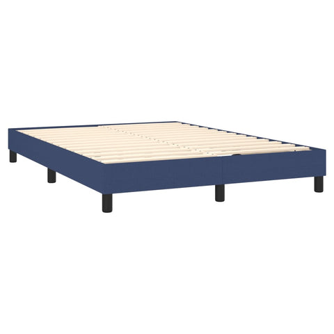 vidaXL Boxspringbett mit Matratze Blau 140x200 cm Stoff