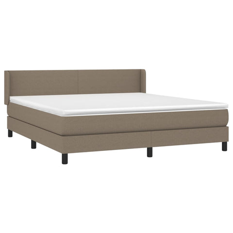 vidaXL Boxspringbett mit Matratze Taupe 180x200 cm Stoff