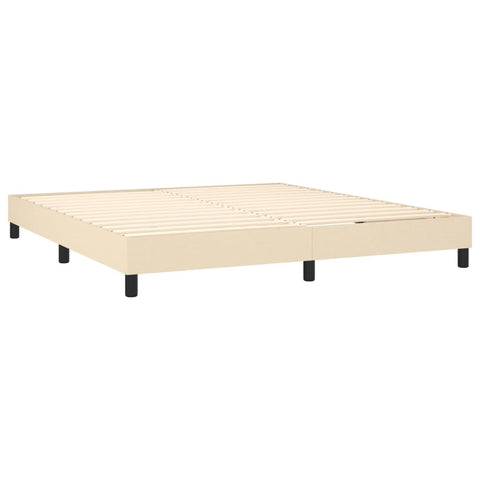 vidaXL Boxspringbett mit Matratze Creme 180x200 cm Stoff