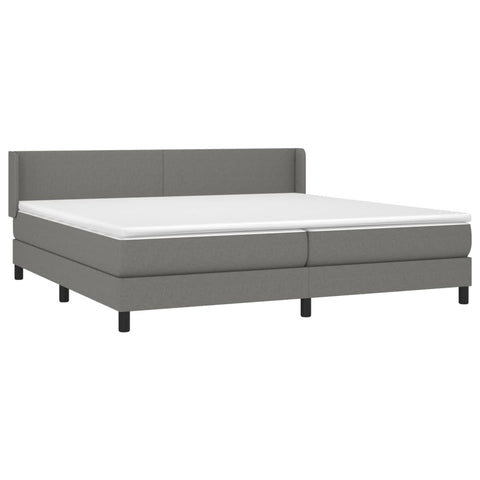 vidaXL Boxspringbett mit Matratze Dunkelgrau 200x200 cm Stoff