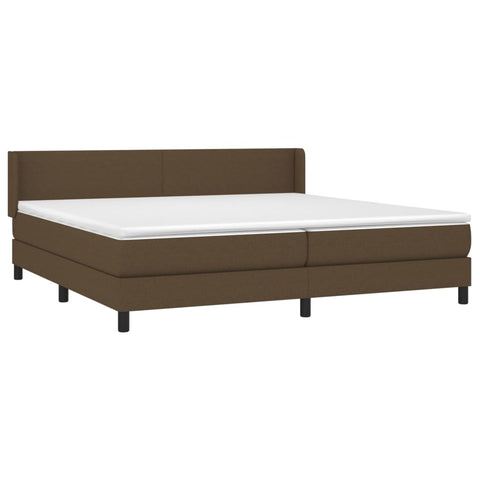 vidaXL Boxspringbett mit Matratze Dunkelbraun 200x200 cm Stoff