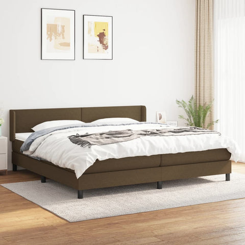 vidaXL Boxspringbett mit Matratze Dunkelbraun 200x200 cm Stoff