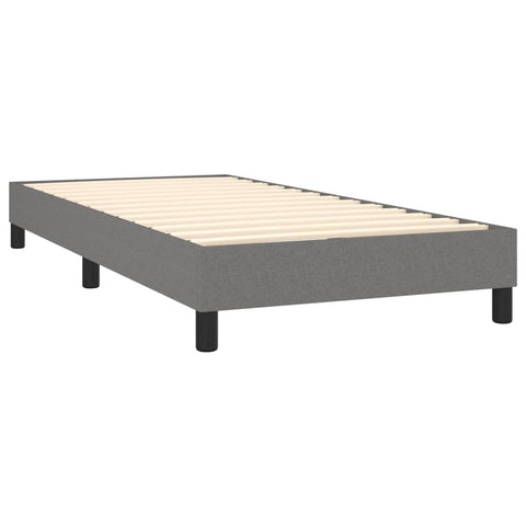 vidaXL Boxspringbett mit Matratze Dunkelgrau 80x200 cm Stoff