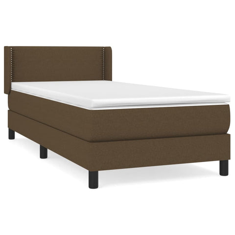 vidaXL Boxspringbett mit Matratze Dunkelbraun 80x200 cm Stoff