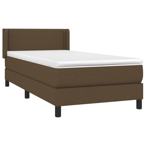 vidaXL Boxspringbett mit Matratze Dunkelbraun 80x200 cm Stoff