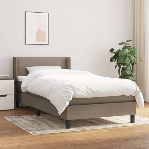 vidaXL Boxspringbett mit Matratze Taupe 80x200 cm Stoff