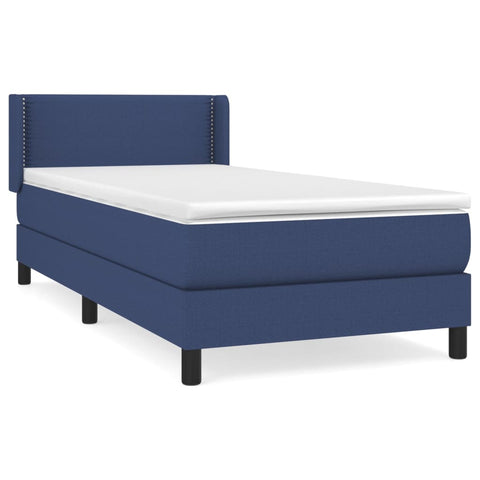 vidaXL Boxspringbett mit Matratze Blau 80x200 cm Stoff