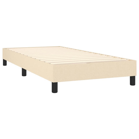 vidaXL Boxspringbett mit Matratze Creme 90x190 cm Stoff