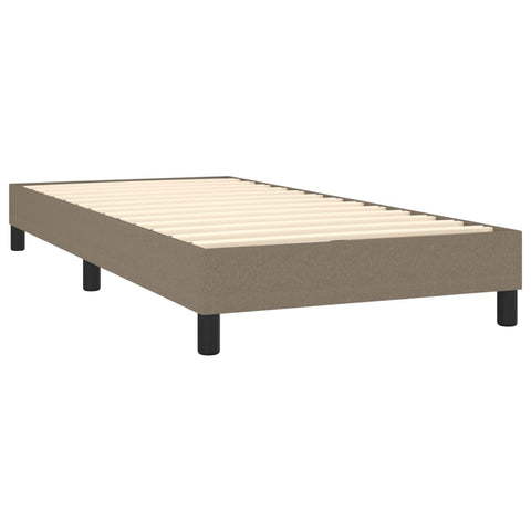 vidaXL Boxspringbett mit Matratze Taupe 90x200 cm Stoff