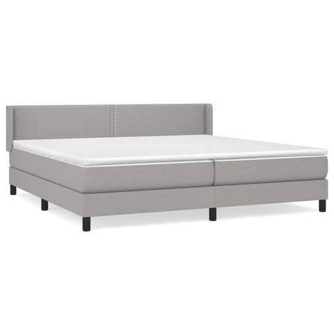 vidaXL Boxspringbett mit Matratze Hellgrau 200x200 cm Stoff