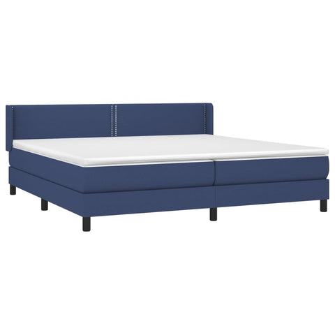 vidaXL Boxspringbett mit Matratze Blau 200x200 cm Stoff