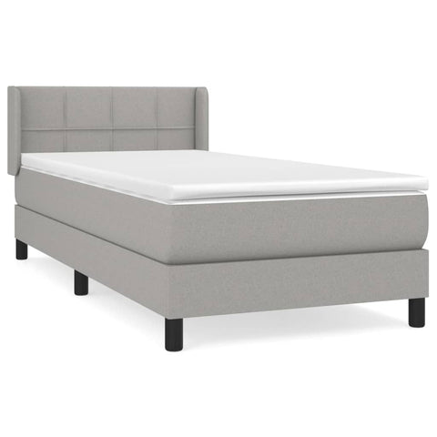 vidaXL Boxspringbett mit Matratze Hellgrau 80x200 cm Stoff