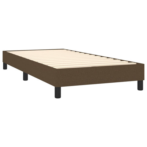 vidaXL Boxspringbett mit Matratze Dunkelbraun 80x200 cm Stoff