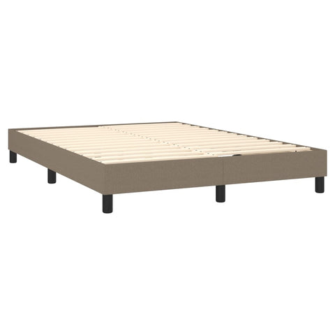 vidaXL Boxspringbett mit Matratze Taupe 140x200 cm Stoff