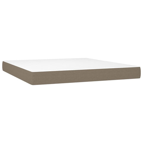 vidaXL Boxspringbett mit Matratze Taupe 180x200 cm Stoff