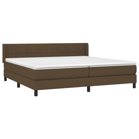 vidaXL Boxspringbett mit Matratze Dunkelbraun 200x200 cm Stoff