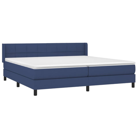 vidaXL Boxspringbett mit Matratze Blau 200x200 cm Stoff