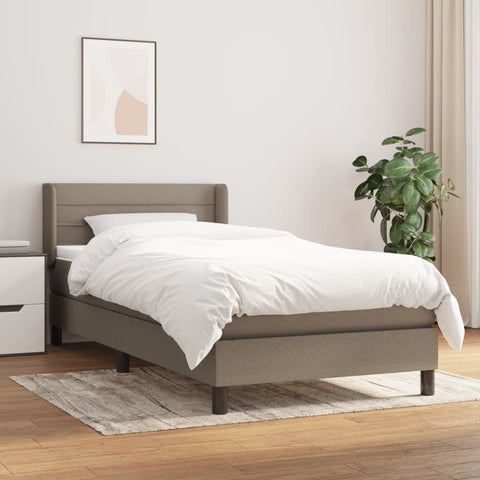 vidaXL Boxspringbett mit Matratze Taupe 80x200 cm Stoff