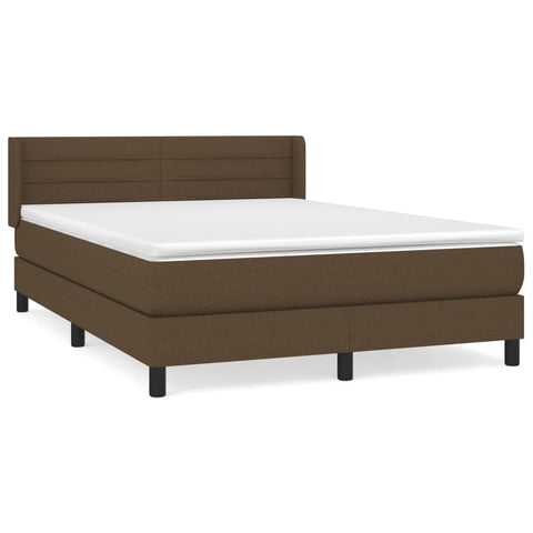 vidaXL Boxspringbett mit Matratze Dunkelbraun 140x190 cm Stoff